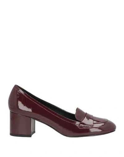 Bibi Lou Woman Loafers Burgundy Size 8 Leather