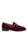 Bibi Lou Woman Loafers Burgundy Size 8 Textile Fibers In Red