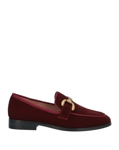 Bibi Lou Woman Loafers Burgundy Size 8 Textile Fibers In Red