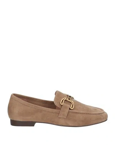 Bibi Lou Woman Loafers Camel Size 7 Leather In Beige