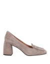 Bibi Lou Woman Loafers Dove Grey Size 8 Leather In Grey