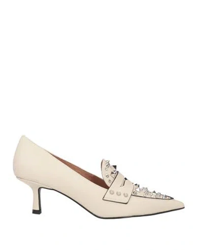 Bibi Lou Woman Loafers Ivory Size 8 Leather In White