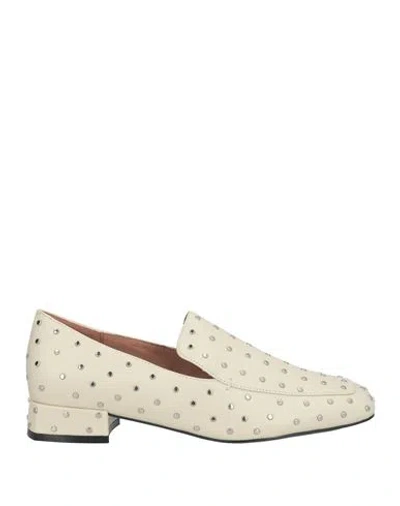 Bibi Lou Woman Loafers Ivory Size 8 Leather In White