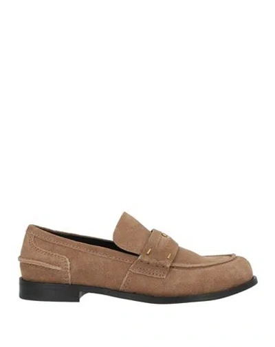 Bibi Lou Woman Loafers Light Brown Size 9 Leather In Beige