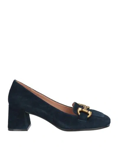 Bibi Lou Woman Loafers Midnight Blue Size 8 Leather In Blue