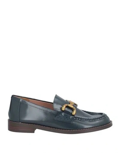 Bibi Lou Woman Loafers Navy Blue Size 8 Leather