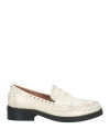 Bibi Lou Woman Loafers Off White Size 8 Leather In Off White