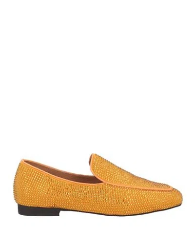Bibi Lou Woman Loafers Orange Size 8 Textile Fibers