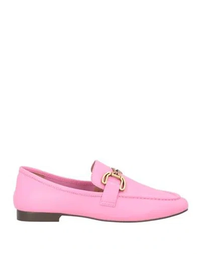 Bibi Lou Woman Loafers Pink Size 8 Leather In Pink