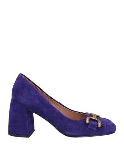 Bibi Lou Woman Loafers Purple Size 8 Leather