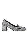 Bibi Lou Woman Loafers Silver Size 9 Textile Fibers In Silver