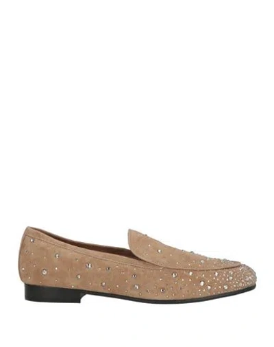 Bibi Lou Woman Loafers Taupe Size 9 Leather In Gold