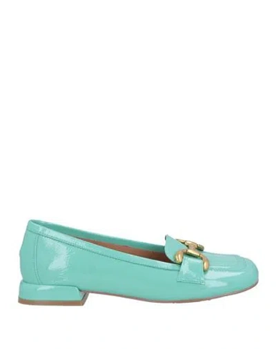 Bibi Lou Woman Loafers Turquoise Size 8 Leather In Blue