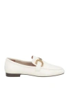 Bibi Lou Woman Loafers White Size 8 Leather In White