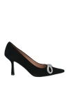 Bibi Lou Woman Pumps Black Size 8 Leather In Black