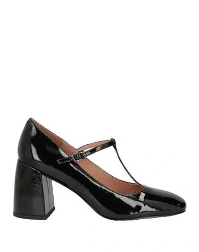 Bibi Lou Woman Pumps Black Size 8 Leather In Grey