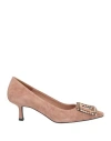 Bibi Lou Woman Pumps Pastel Pink Size 10 Soft Leather In Blush