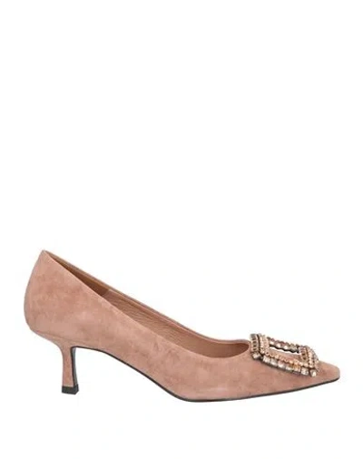 BIBI LOU BIBI LOU WOMAN PUMPS BLUSH SIZE 8 LEATHER
