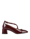 Bibi Lou Woman Pumps Burgundy Size 8 Leather In Red