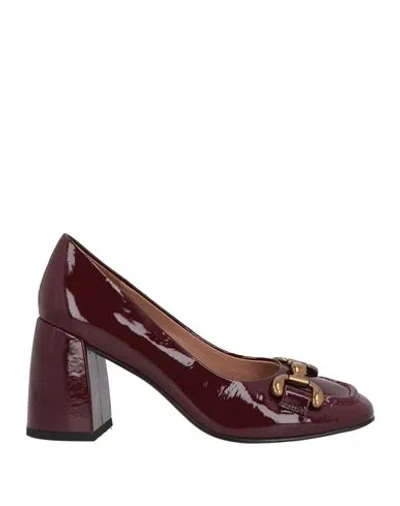 Bibi Lou Woman Pumps Burgundy Size 8 Leather In Bordeaux
