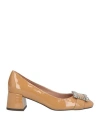 Bibi Lou Woman Pumps Camel Size 8 Leather In Nude