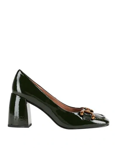 Bibi Lou Woman Pumps Dark Green Size 7 Leather