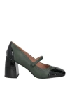 Bibi Lou Woman Pumps Dark Green Size 8 Leather In Green