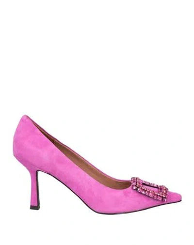 Bibi Lou Woman Pumps Fuchsia Size 8 Leather In Pink