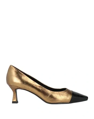 Bibi Lou Woman Pumps Gold Size 6 Leather