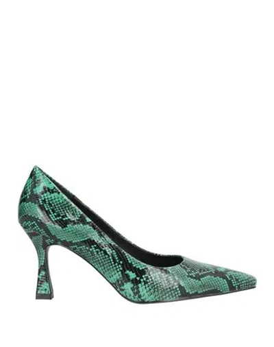 Bibi Lou Woman Pumps Green Size 8 Leather