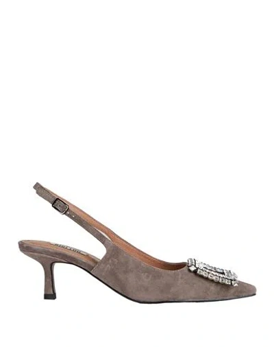 Bibi Lou Woman Pumps Grey Size 7 Leather