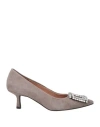 Bibi Lou Woman Pumps Grey Size 8 Leather
