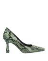 Bibi Lou Woman Pumps Light Green Size 6 Leather