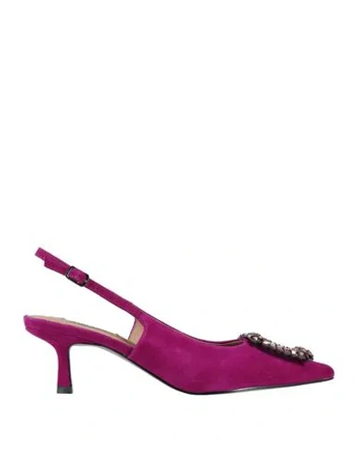 Bibi Lou Woman Pumps Mauve Size 8 Leather In Purple
