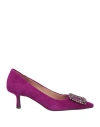 Bibi Lou Woman Pumps Mauve Size 9 Leather In Purple