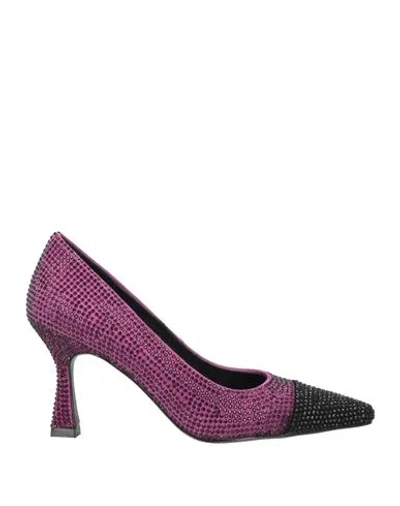 Bibi Lou Woman Pumps Purple Size 6 Textile Fibers