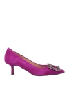 Bibi Lou Woman Pumps Mauve Size 8 Leather In Purple
