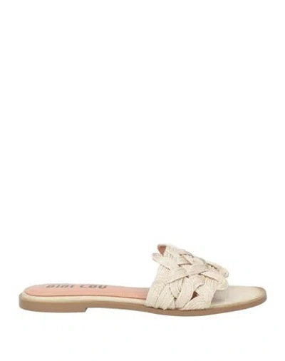 Bibi Lou Woman Sandals Beige Size 10 Textile Fibers In White