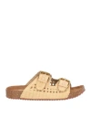 Bibi Lou Woman Sandals Beige Size 8 Textile Fibers