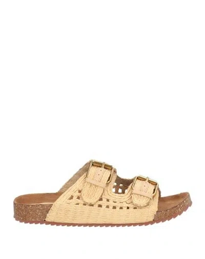 Bibi Lou Woman Sandals Beige Size 8 Textile Fibers