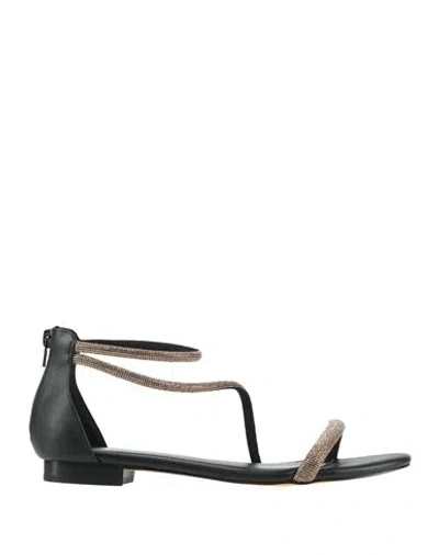 Bibi Lou Woman Sandals Black Size 11 Textile Fibers