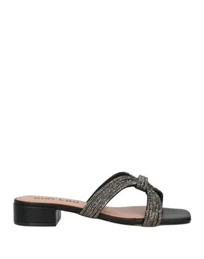 Bibi Lou Woman Sandals Black Size 11 Textile Fibers In Multi