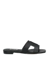 Bibi Lou Dahlia Flats In Black Leather In Black