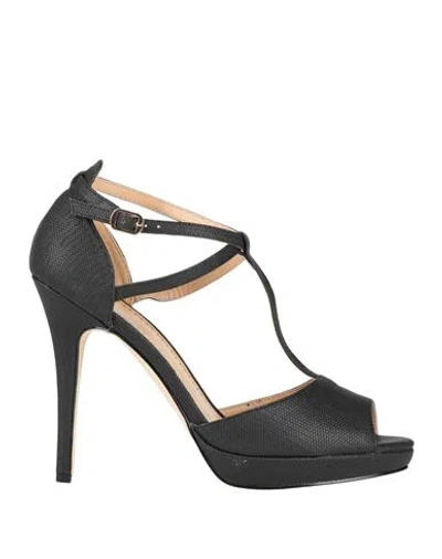 Bibi Lou Woman Sandals Black Size 6 Textile Fibers