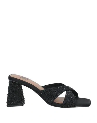 Bibi Lou Woman Sandals Black Size 7 Textile Fibers