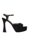 Bibi Lou Woman Sandals Black Size 8 Leather