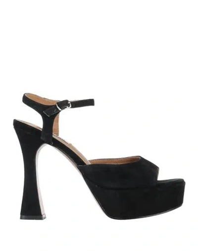Bibi Lou Woman Sandals Black Size 8 Leather In Black