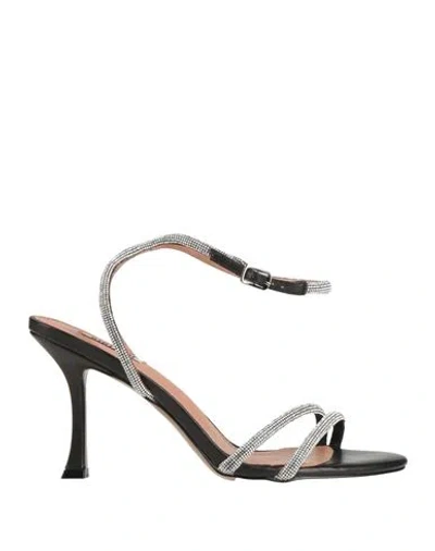 Bibi Lou Woman Sandals Black Size 8 Textile Fibers