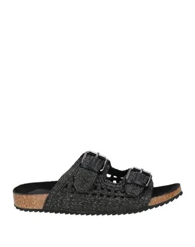 Bibi Lou Woman Sandals Black Size 8 Textile Fibers