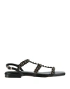 Bibi Lou Woman Sandals Black Size 8 Textile Fibers